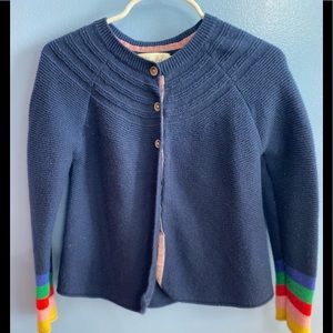 Girls Size 5 Mini Biden Navy Knit Button Sweater.